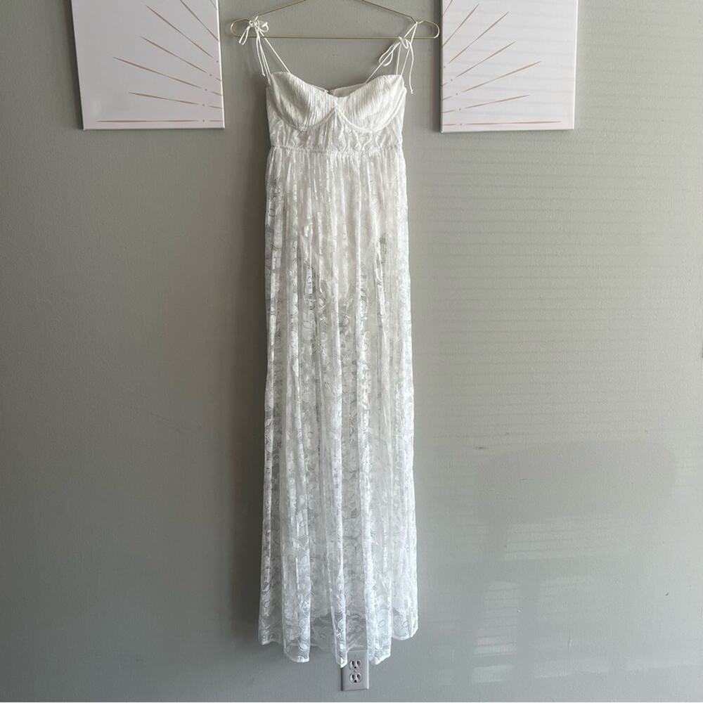 For Love and Lemons Lorena Maxi Dress Size Small White Lace NWT - Picture 3 of 8